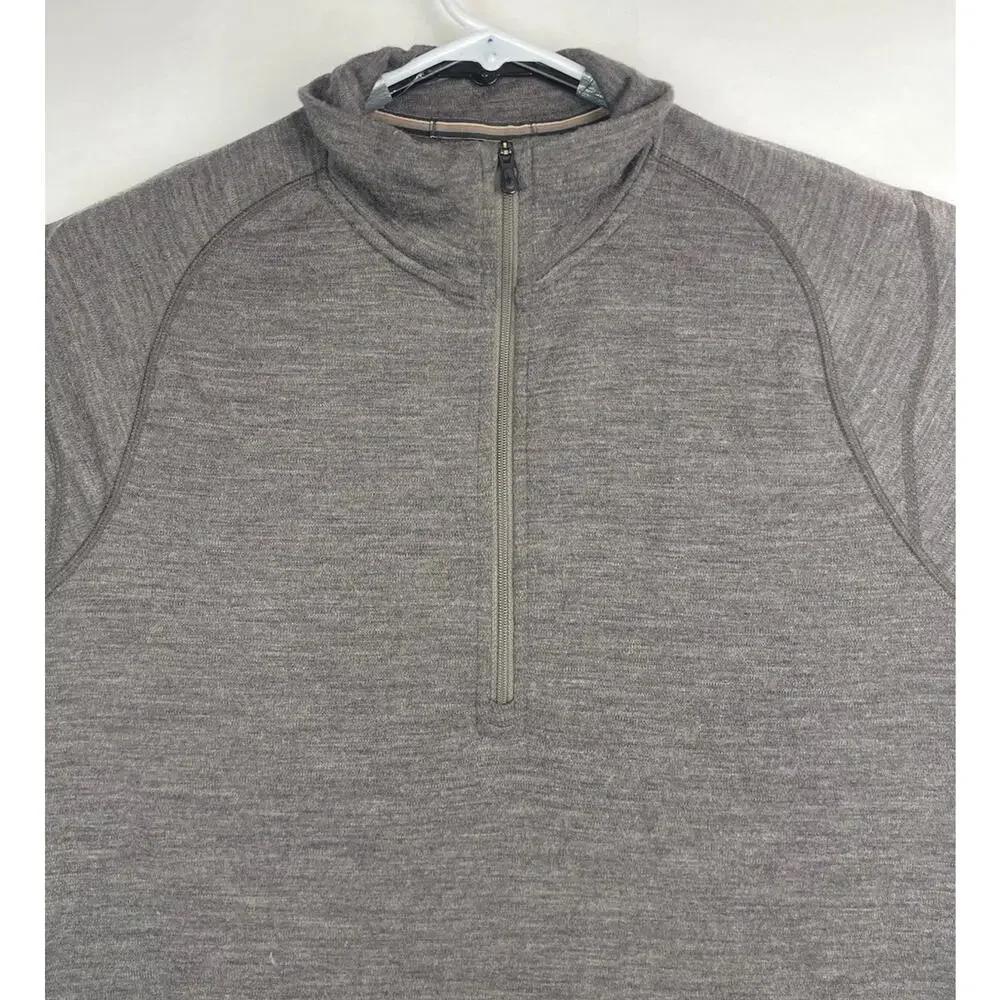 Smartwool SW0NP603 Mens L Brown Heather Merino 250 1/4 Zip Pullover Baselayer